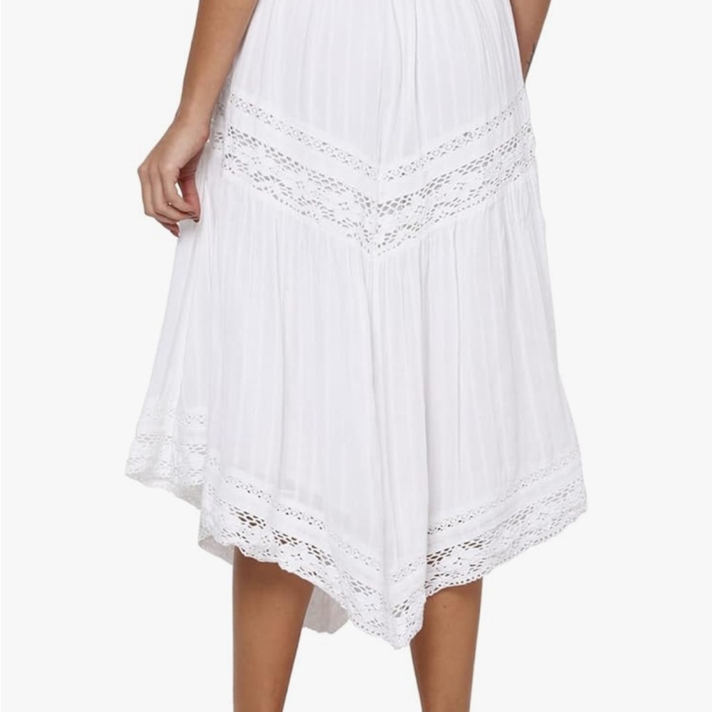 NWOT American Eagle Outfitters White Crocheted Tiered Skirt - Picture 3 of 10